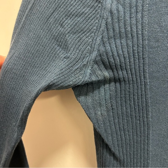 Teal Ribbed Knit Women's Top - Picture 4 of 6